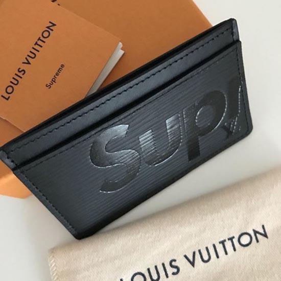 LOUIS VUITTON  ポルト カルト・サーンプル Supremeコラボカードケース/ケース/ブラック/エピ×シュプリーム M67753